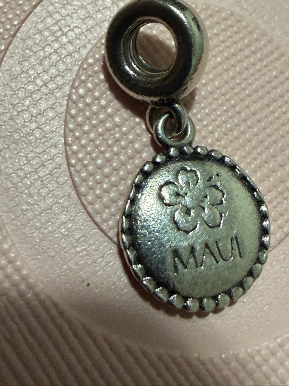 Authentic Pandora Maui Engraved Silver Charm